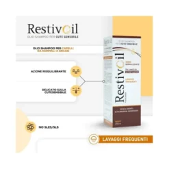 Restivoil Sebo-normalizzante olio-shampoo lavaggi frequenti per capelli da normali a grassi 250ml