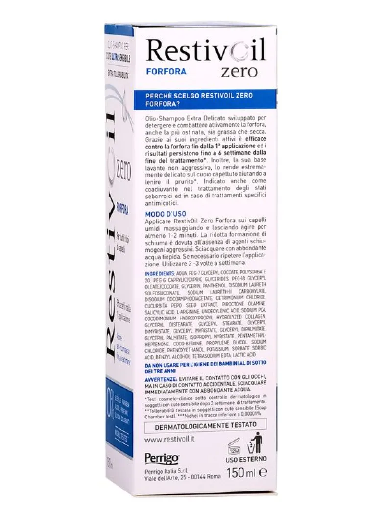 Restivoil Zero Forfora Olio-shampoo per cute sensibile 150ml