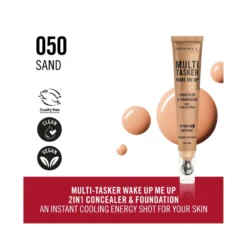 Rimmel Multi-tasker Wake Me Up Correttore & Fondotinta Formula Vegana 050 Sand 20ml