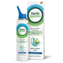Rinazina Aquamarina Spray Nasale Isotonico Intenso Lavaggio Nasale Acqua Di Mare E Aloe Vera 100ml