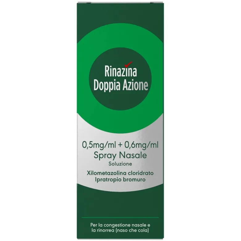 Rinazina Doppia Azione Spray Nasale Decongestionate Libera il Naso Chiuso dal Raffreddore 10 ml