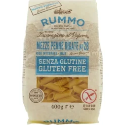 Rummo Mezze Penne Rigate n.28 di riso integrale e mais senza glutine 400g