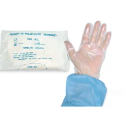 Safety Guanto Plastica Monouso PEH EMB Busta 100 Pezzi