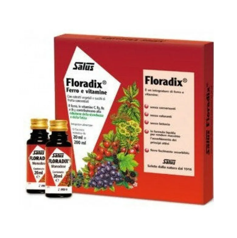 Salus Floradix Ferro e Vitamine integratore alimentare 10 flaconcini