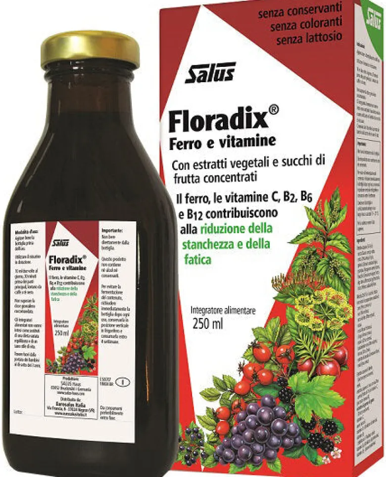 Salus Floradix Linfa d'erbe ricca di ferro 250 ml