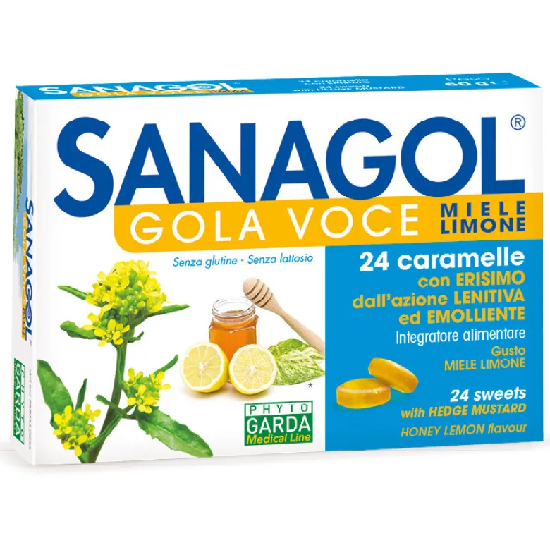 Sanagol Gola Voce Miele Limone 24 Caramelle