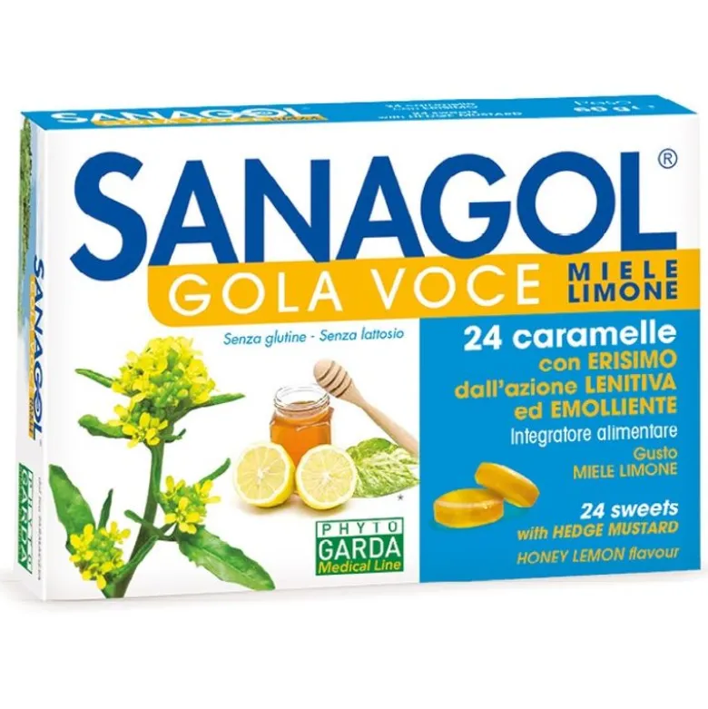 Sanagol Gola Voce Miele Limone 24 Caramelle