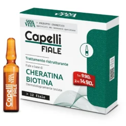 Sanavita Capelli trattamento ristrutturante cheratina e biotina 12 fiale