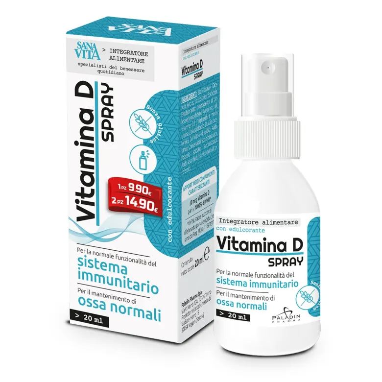 Sanavita Vitamina D Spray integratore alimentare 20ml gusto arancia