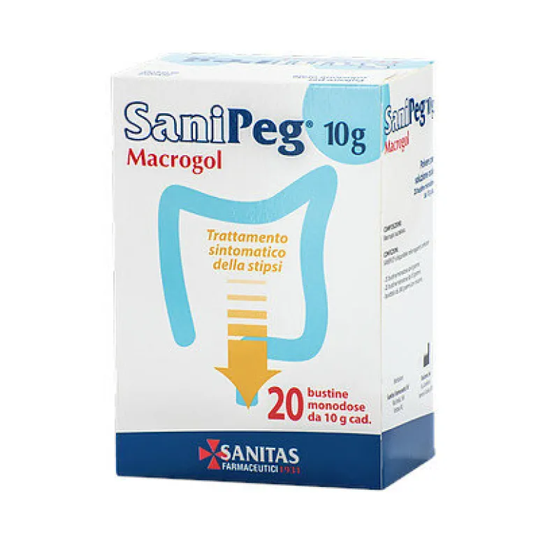 Sanipeg 10g 20 Buste Sollievo Intestinale Rapido e Efficace