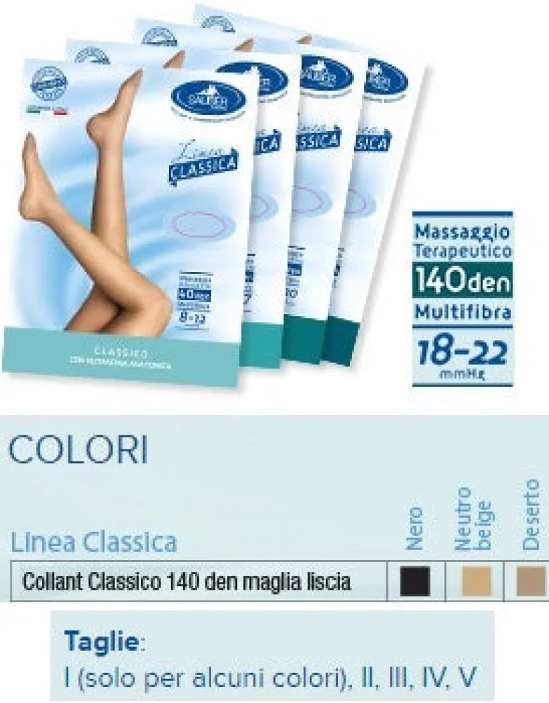 Sauber Collant 140 Denari Maglia Liscia Neutro Beige 5 Linea Classica
