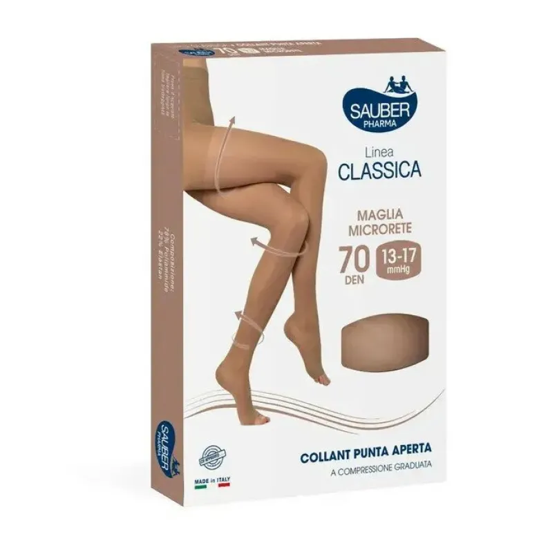 Sauber Open Toe Gambaletto 70 Denari Microrete Neutro Beige Taglia 2 Linea Classica