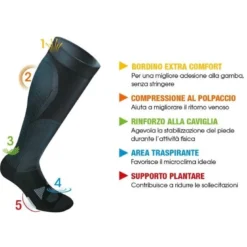 Sauber Sport Calza Unisex a Compressione Colore Arancio-Bianco Taglia S