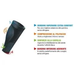 Sauber Sport Gambale Unisex a Compressione colore Verde Fluo taglia S