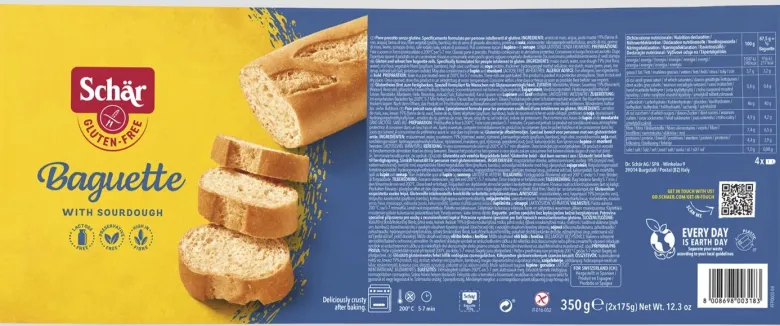 Schar Baguette pane precotto senza glutine 2x175g