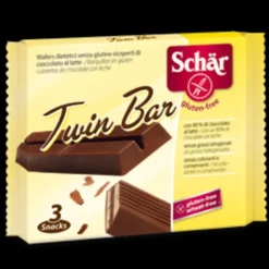 Schar Twin Bar wafers ricoperti di cioccolato al latte senza glutine 3x21,5g