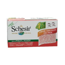 Schesir Filetti di Pollo Con Manzo Cibo Umido Cani 4x85g