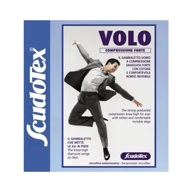 Scudotex Gambaletto Uomo Cotone Compressione Leggera Nero Cod.458 Misura 6 (XXL)
