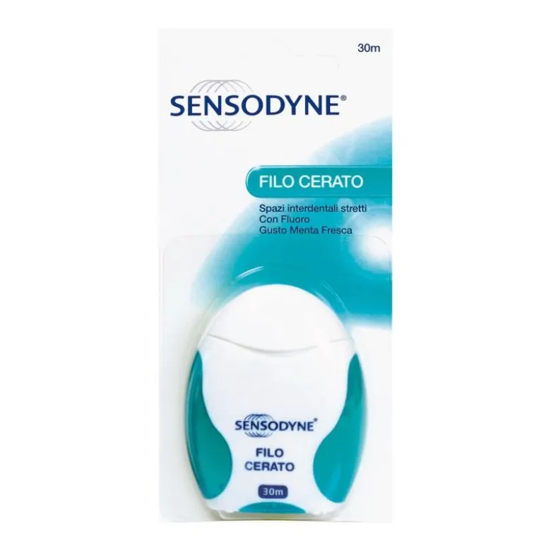 Sensodyne Filo Interdentale Cerato Con Fluoro Gusto Menta Fresca 30m