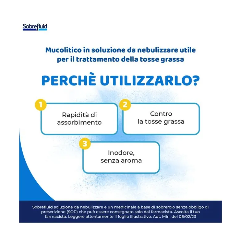 Sobrefluid per tosse e vie respiratorie 40mg/3ml soluzione da nebulizzare 10 fiale