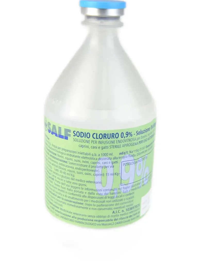 Sodio Cloruro 0,9% Soluzione Fisiologica Per Uso Veterinario 500ml