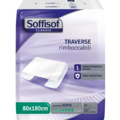 Soffisof Classic Super traversa per incontinenza 80x180cm 15 pezzi