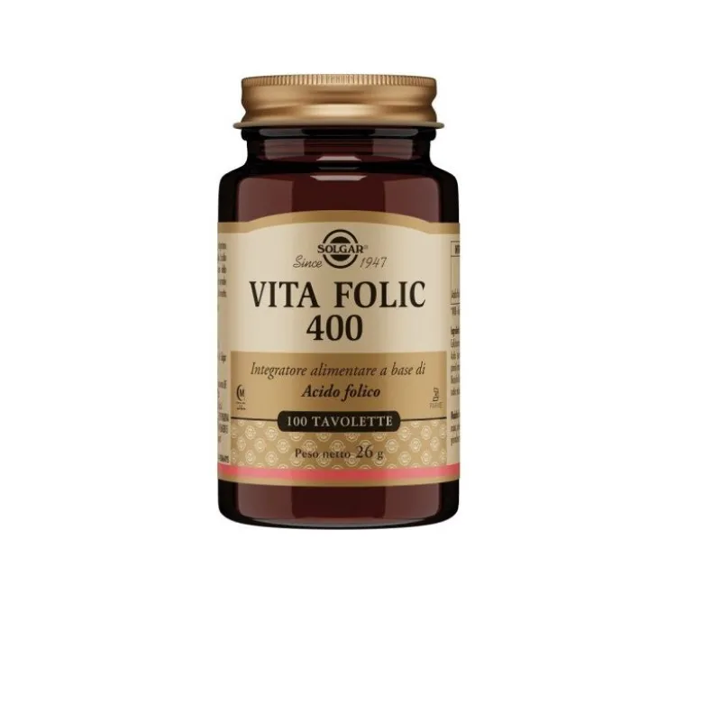 Solgar Vita Folic 400 Integratore a base di Acido folico 100 tavolette