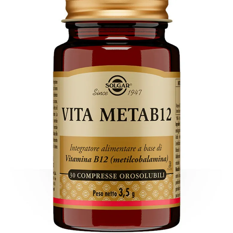 Solgar Vita Meta B12 integratore di vitamina B12 da 30 compresse orosolubili