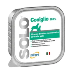 Solo Coniglio alimento monoproteico cani e gatti 100g