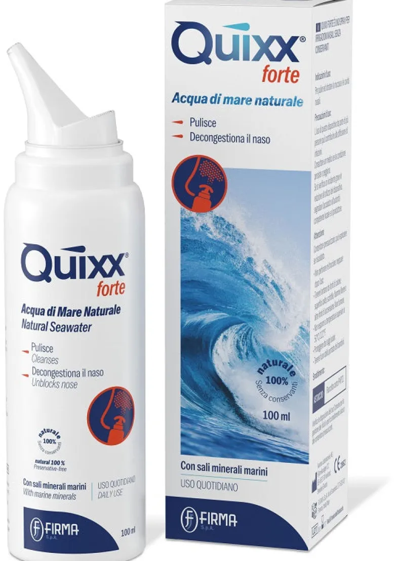 Soluzione Spray per Irrigazioni Nasali Quixx Forte Acqua Marina Ipertonica 100 ml