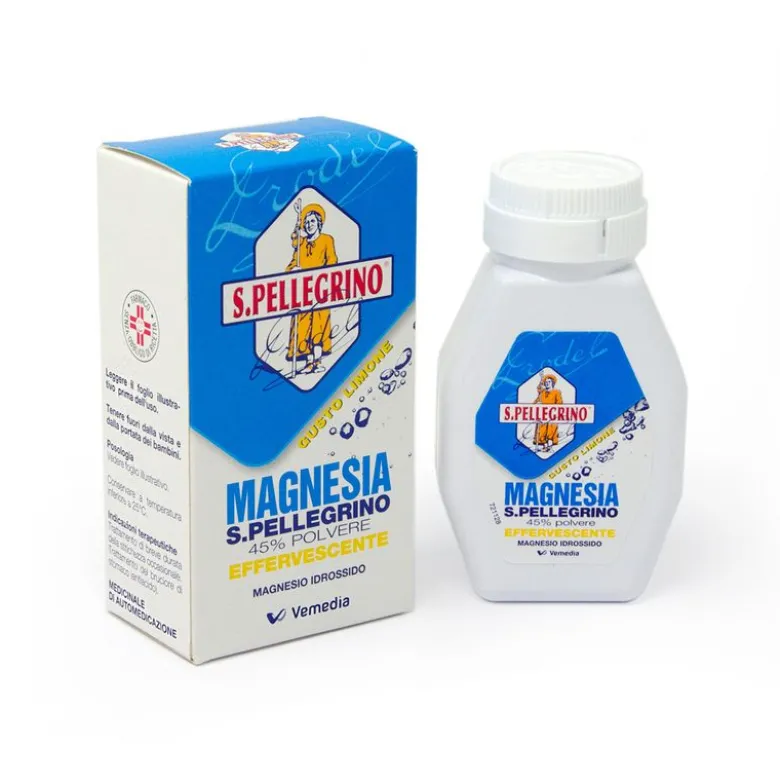 S.Pellegrino Magnesia stitichezza occasionale 45% polvere effervescente 100g gusto limone