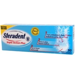 Steradent Triple Action Plus 90 Compresse Pulizia Dentiera