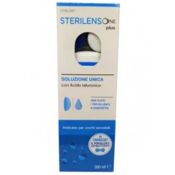 Sterilens One Plus soluzione unica con acido ialuronico 380ml+ OMAGGIO portalenti antibatterico