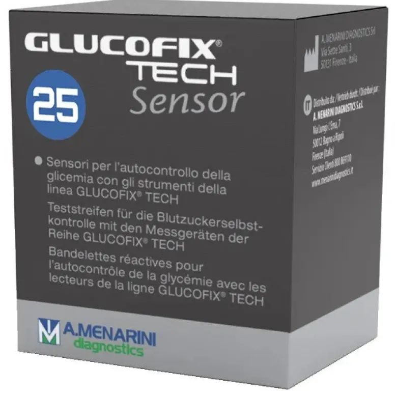 Strisce Misurazione Glicemia Glucofix Tech Sensor 25 Pezzi