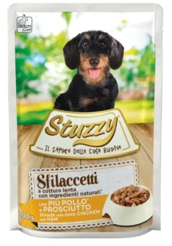 Stuzzy Cane Adulto Sfilaccetti con Pollo e Prosciutto 100g