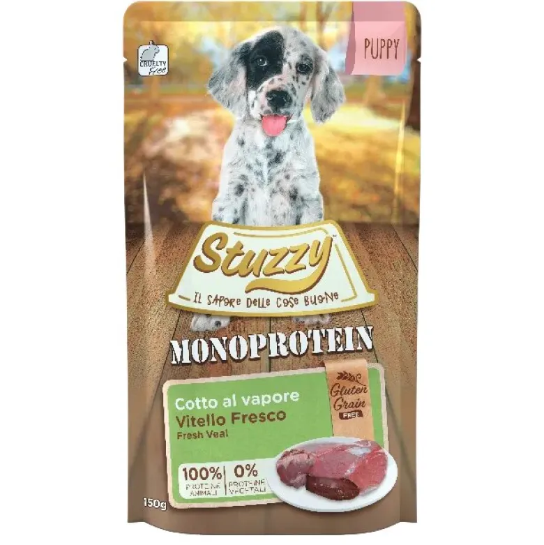 Stuzzy Monoprotein per Cuccioli con Vitello Fresco Busta 150g