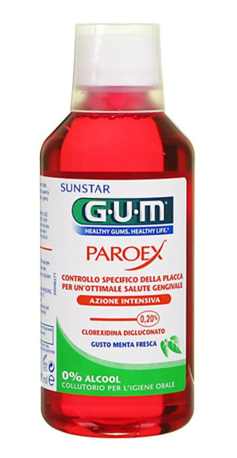 Sunstar GUM Paroex Collutorio Azione intensiva anti placca Gusto menta fresca 0% alcool 300 ml