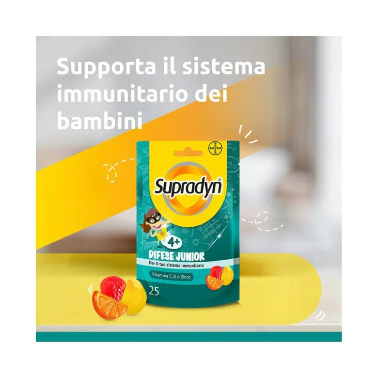 Supradyn Difese Junior Integratore Difese Immunitarie Bambini con Vitamina C D e Zinco 25 Caramelle Gommose