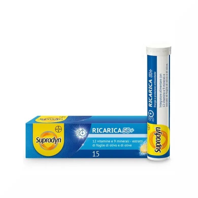 Supradyn Ricarica 50+ Integratore Vitamine e Minerali con Antiossidanti 15 Compresse Effervescenti