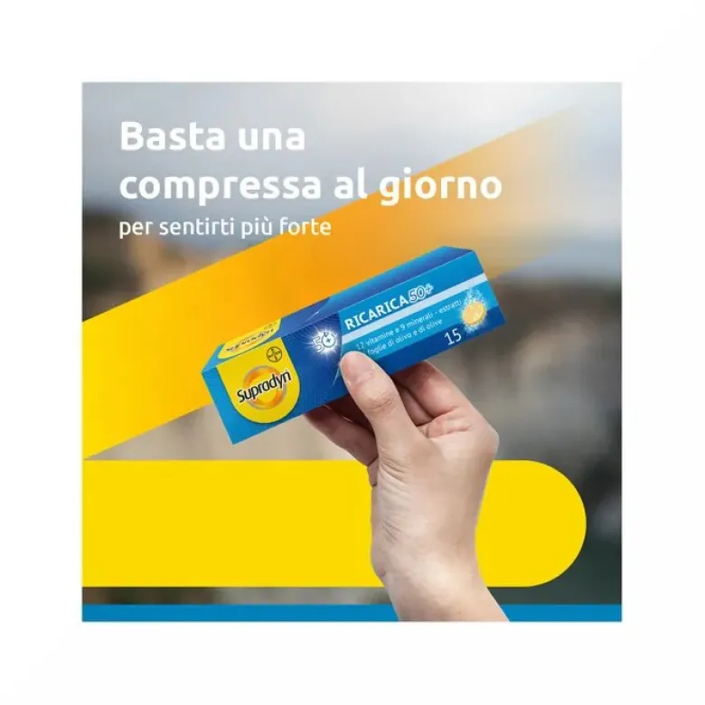 Supradyn Ricarica 50+ Integratore Vitamine e Minerali con Antiossidanti 15 Compresse Effervescenti