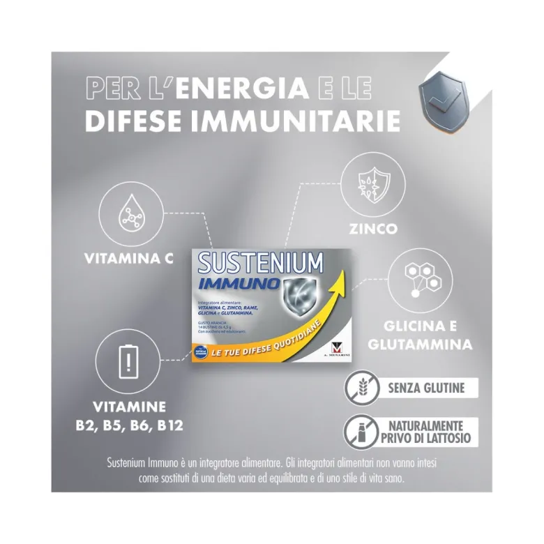 Sustenium immuno 14 bustine gusto Arancia