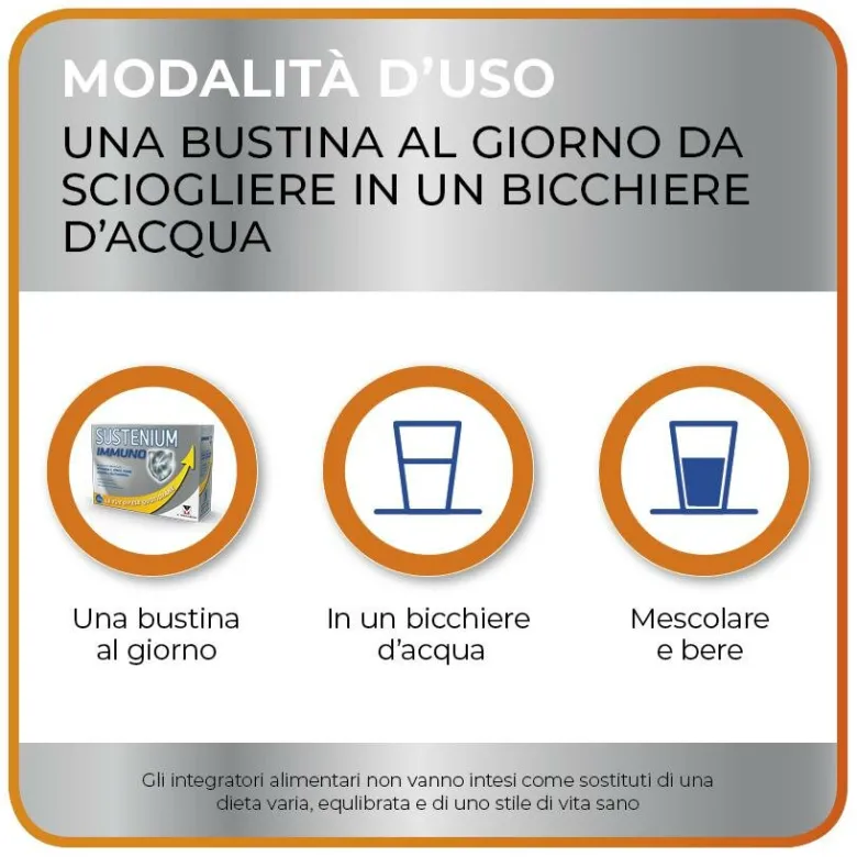 Sustenium immuno 14 bustine gusto Arancia
