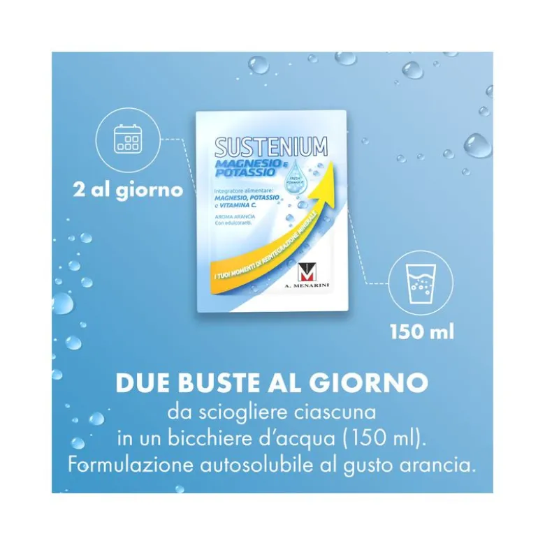 Sustenium Magnesio e Potassio Gusto Arancia 28 bustine
