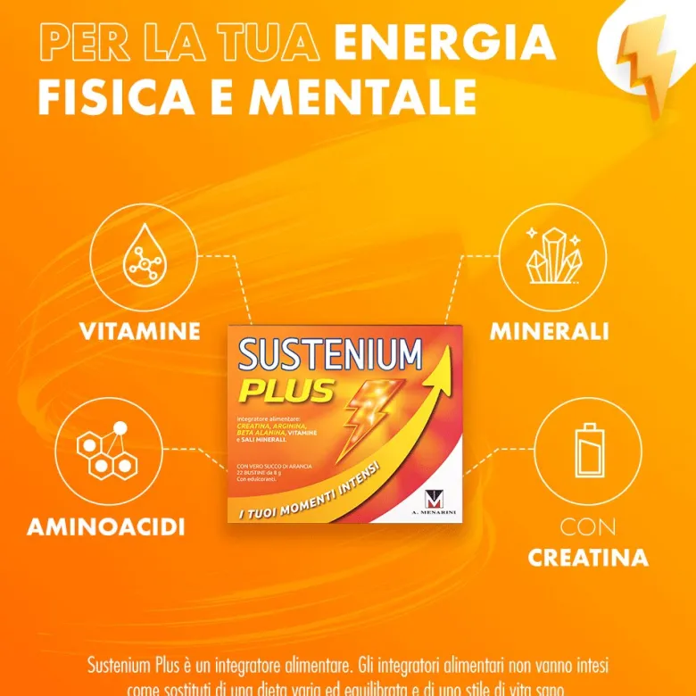 Sustenium Plus 22 Bustine - Integratore Energetico Potente