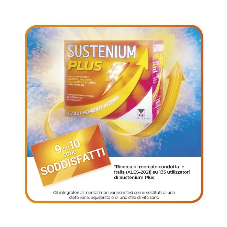 Sustenium Plus Intensive Formula energia e vitalità 12 bustine con succo d'arancia