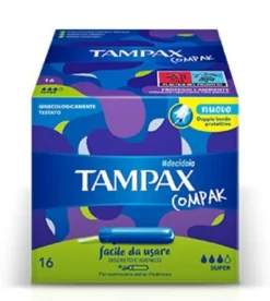 Tampax Compak Super 16 Assorbenti Interni Flussi da Medi ad Abbondanti