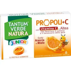 Tantum Verde Natura Junior Propoli+C Arancia E Miele Con Vitamina C E Altea 15 Pastiglie