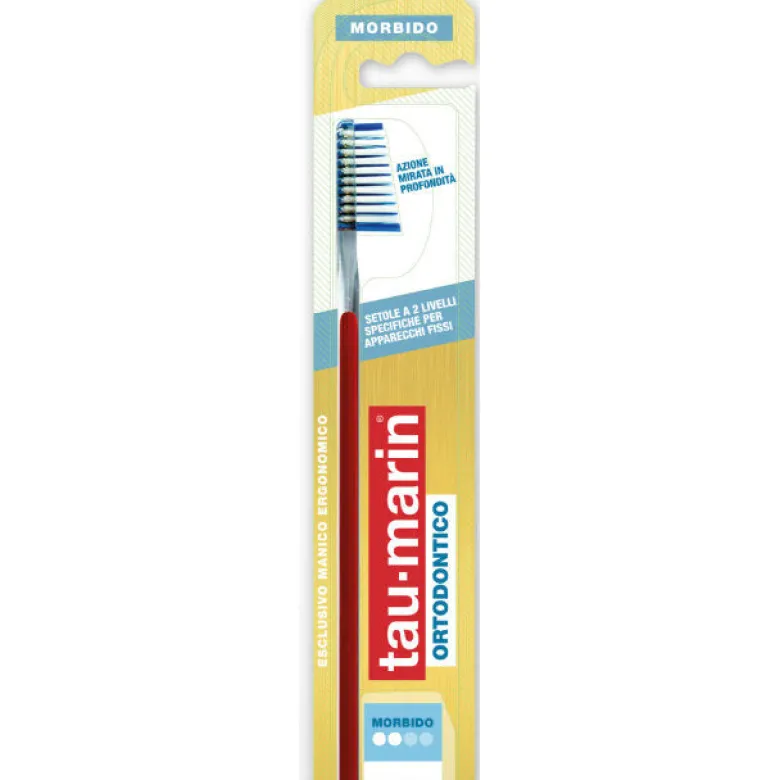 Tau-Marin Ortodontico spazzolino per apparecchi fissi setole morbide 1 pezzo colori assortiti