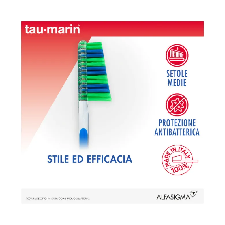 Tau-Marin Scalare 33 Testina Lunga spazzolino setole medie 1 pezzo colori assortiti