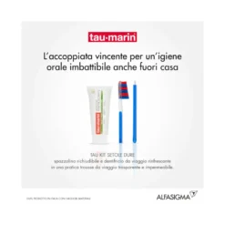 Tau-Marin Tau Kit Spazzolino e Dentifricio setole rosse e blu 20ml